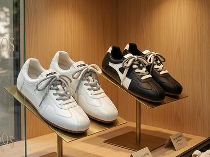 Damen Dual Lace GAT Flache Tokyo Sneakers – Retro Minimalist Trainer