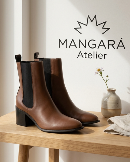 👢 Canna Damen Leder Chelsea Boots | Brown