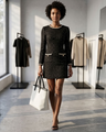 BYMANYC® New York | Kleid Elegant Tweed Sparkle TRIBECA | Black