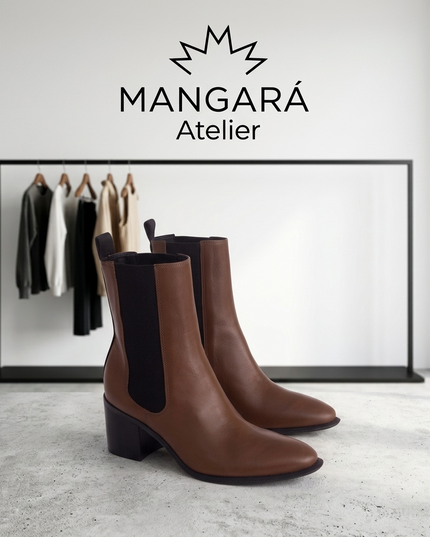 👢 Canna Damen Leder Chelsea Boots | Brown