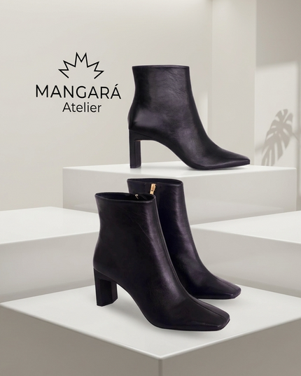 Senna Damen Leder-Boots | Black