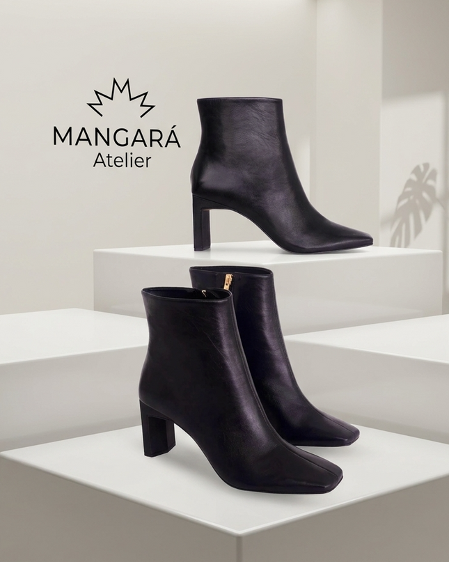 Senna Damen Leder-Boots | Black