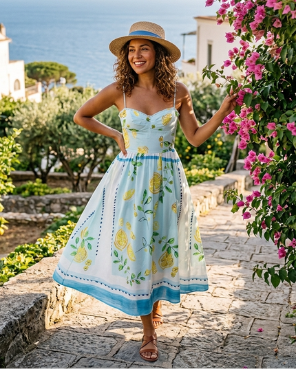 MENORCA ATELIER Sommerkleid IBIZA – Lemon Slices