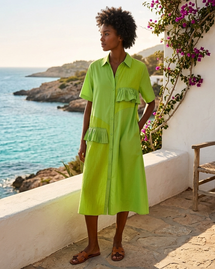 Damen Sommerkleid CALA MOYA Black & Green – New Collection IBIZA