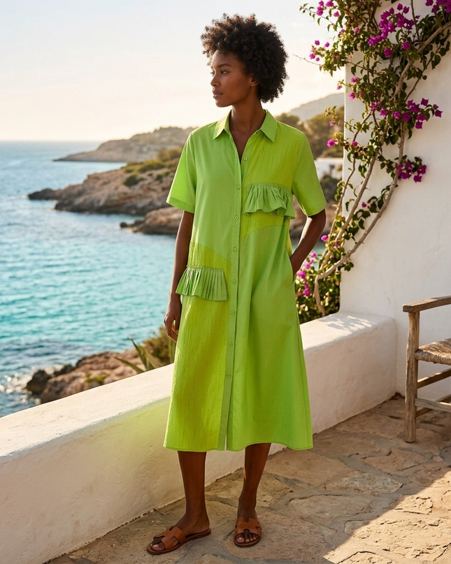 Damen Sommerkleid CALA MOYA Black & Green – New Collection IBIZA