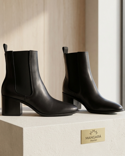 👢 Canna Damen Leder Chelsea Boots | Black