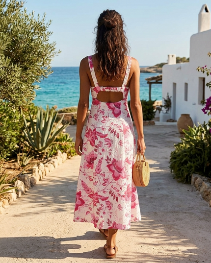 CALA BOIX Sommerkleid IBIZA – Pink Flowers