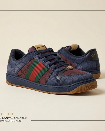 GUCCI GG Bicolor Fabric Sneakers