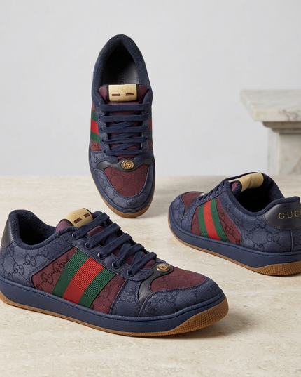 GUCCI GG Bicolor Fabric Sneakers