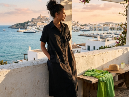 Damen Sommerkleid CALA MOYA Black & Green – New Collection IBIZA