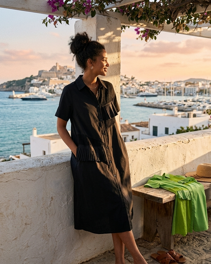 Damen Sommerkleid CALA MOYA Black & Green – New Collection IBIZA