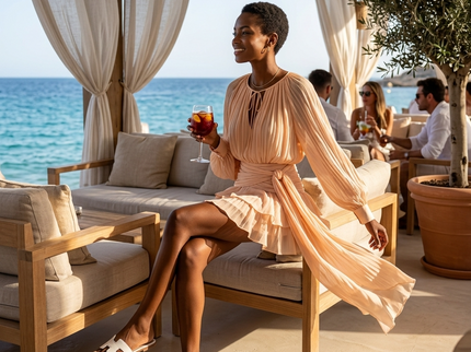 SALADA Plissée-Bluse IBIZA – Champagne