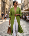 BYMANYC Brooklyn | Longline Cardigan Damen | Avocado Green