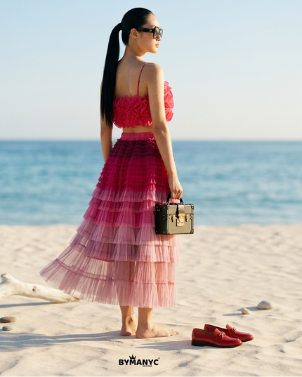 👗 GRAMERCY Damen Skirt & Top Set | Rose Red | Prêt-à-Porter