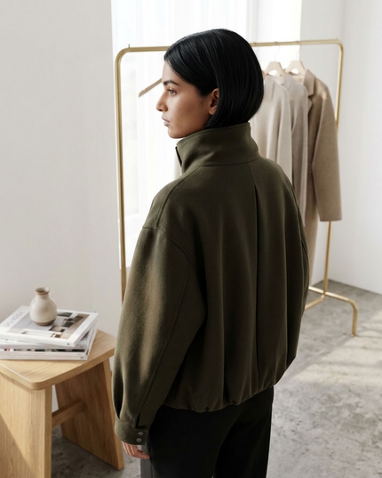 BYMANYC® New York | Jacke SOHO Belted High Collar | Army Green