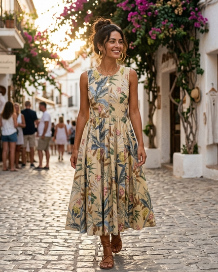 Damen Sommerkleid CALA MORELL Printed Pattern – New Collection IBIZA
