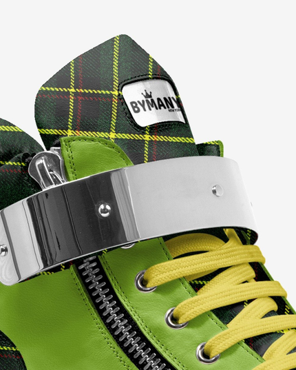 💟 High Top Sneakers BROOKLYN Couture | Verde (Grün/Tartan) | Unisex | Handgefertigt in Italien