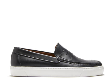 Slip-on Sneaker Loafers, black leather