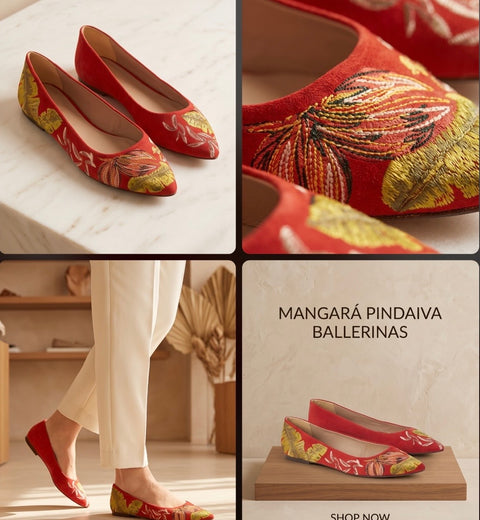 Mangará Pindaiva Ballerinas mit Stickerei – Elegante Damen-Flats