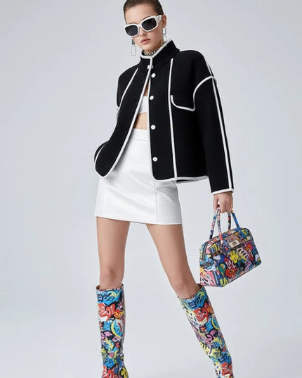 Women's Bicolor Tweed Tailored Jacket CENTRAL PARK New Collection Couture in Manhattan BYMANYC ® New York 