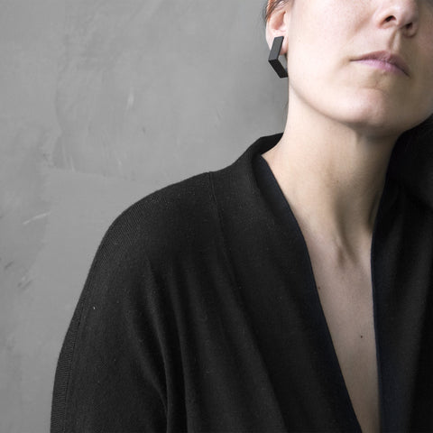 COLUMN NECKLACE & SQUARE EARRINGS | Sculptural Minimalist Jewelry-2