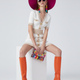 Ice Silk Knit Dress with Gold Buckle For Women, V-Neck, Upper East Side, BYMANYC New York.-1
