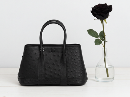 Genuine Ostrich Skin Leather Small Tote Bag