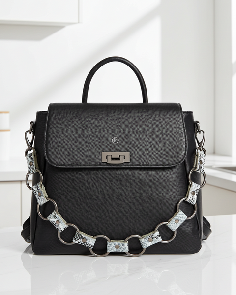 Zuri Schwarzer Veganer Rucksack – LaBante London
