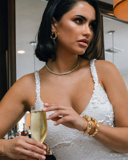 LAURA — Geometrisches Halskette & Armband Set | Gold / Rhodium | Denise Pacini