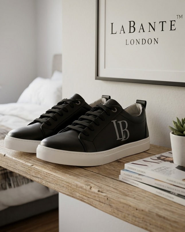 LaBante London Schwarze Apple Leder Sneakers