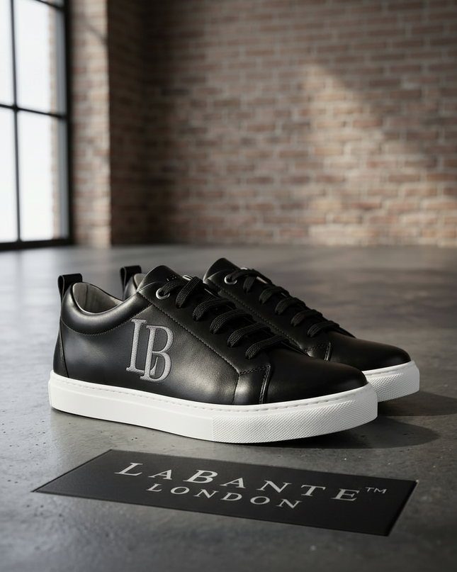 LaBante London Schwarze Apple Leder Sneakers