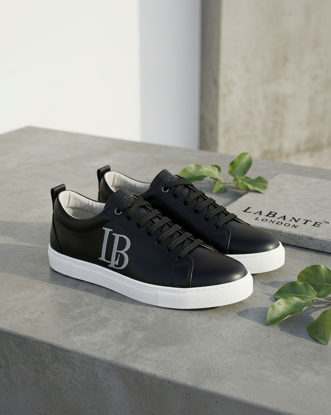LaBante London Schwarze Apple Leder Sneakers