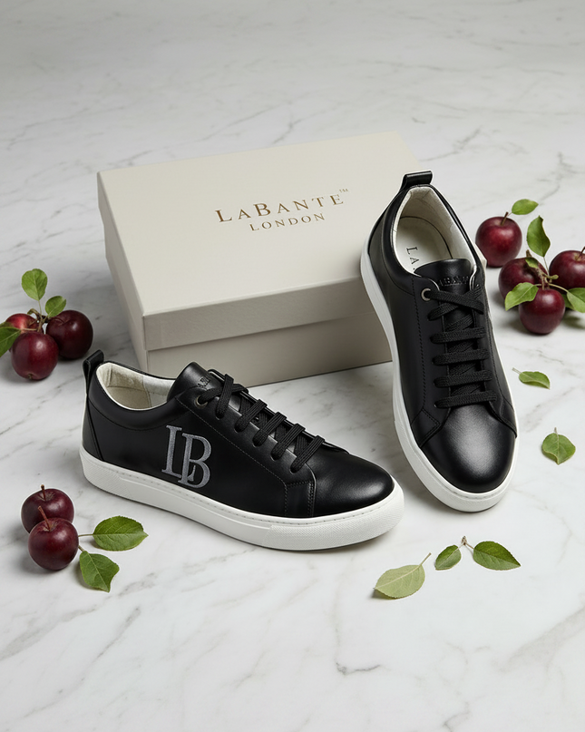 LaBante London Schwarze Apple Leder Sneakers
