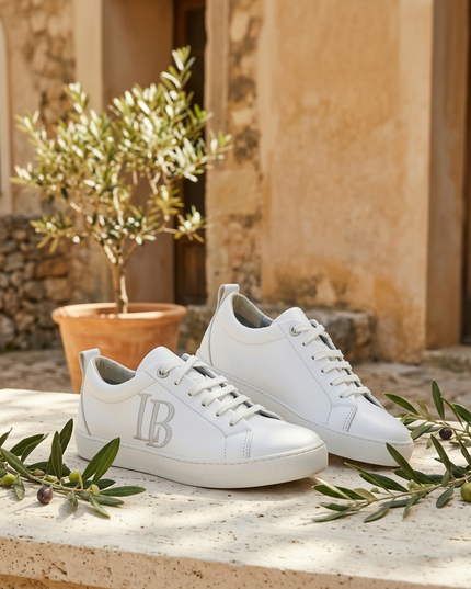 LaBante London White Apple Leather Sneakers