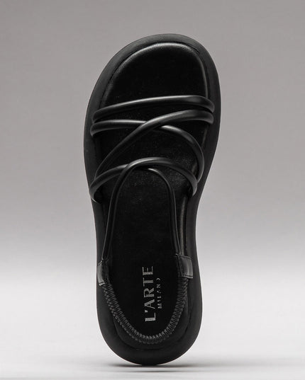 👡 L'ARTE MILANO – Damen Leder Sandalen | Black