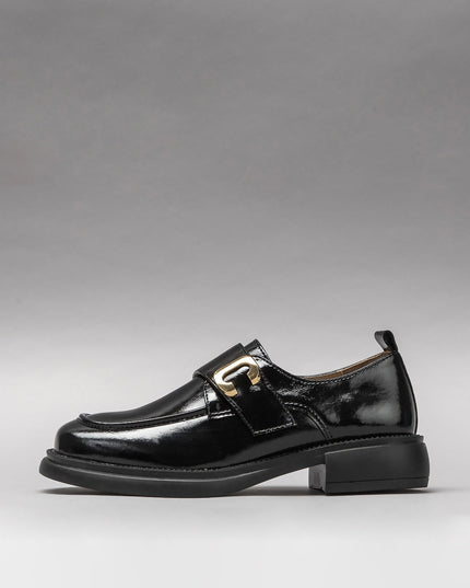 Damen Leder-Schuhe Schwarz