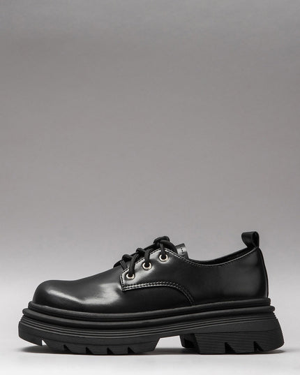 Damen Leder-Sneakers Schwarz