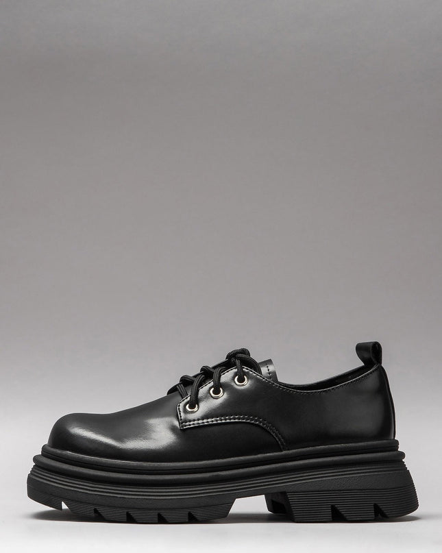 Damen Leder-Sneakers Schwarz