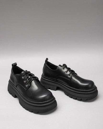 Damen Leder-Sneakers Schwarz