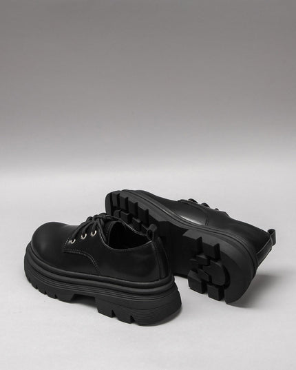 Damen Leder-Sneakers Schwarz