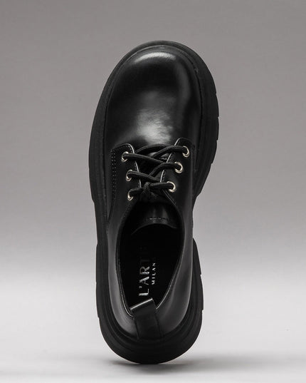 Damen Leder-Sneakers Schwarz