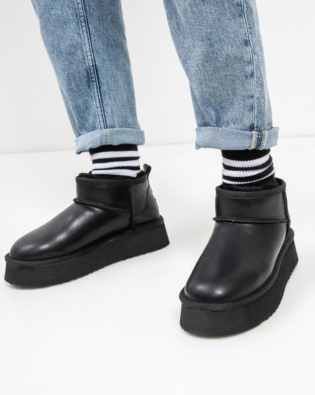 Damen Leder Stiefel mit Isolierung L'Arte Milano – Schwarz | Made in Italy