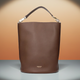 BURBERRY BUCKET LEATHER BAG MD BROWN