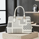 Kuppeltasche mit geometrischem Lasercut – Weiß