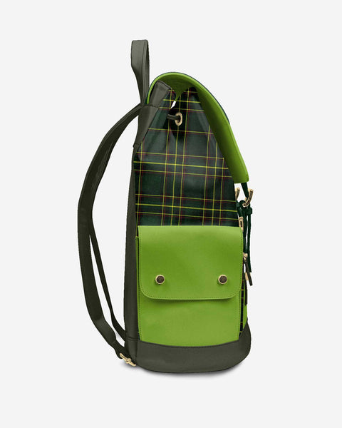 Luxury Vegan Backpack TARTAN GREEN EDGE – BYMANYC ® New York-3