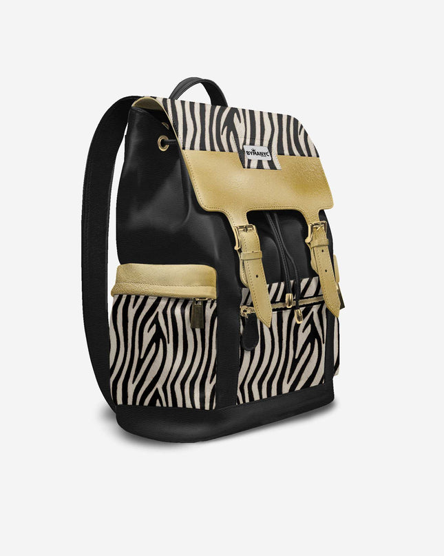 Luxury Vegan Backpack ZEBRA GOLD EDGE – BYMANYC ® New York-1