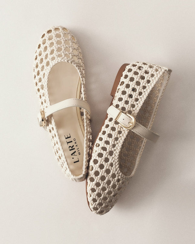 L'ARTE MILANO – Damen Leder Ballerinas | Beige