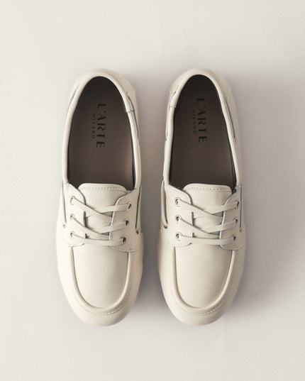 Damen Leder Mokassins L'Arte Milano – Creme