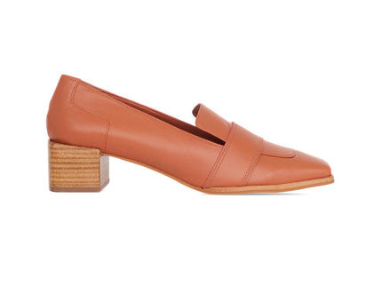 Louro Loafers in Caramel Calf Leather – 4cm Block Heel