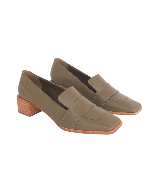 LOURO — Loafer Olivgrün Kalbsleder